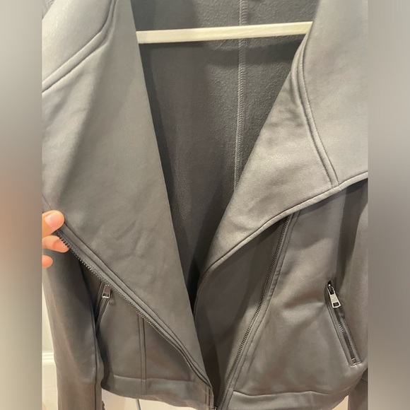 stretchy charcoal moto jacket - Picture 6 of 10